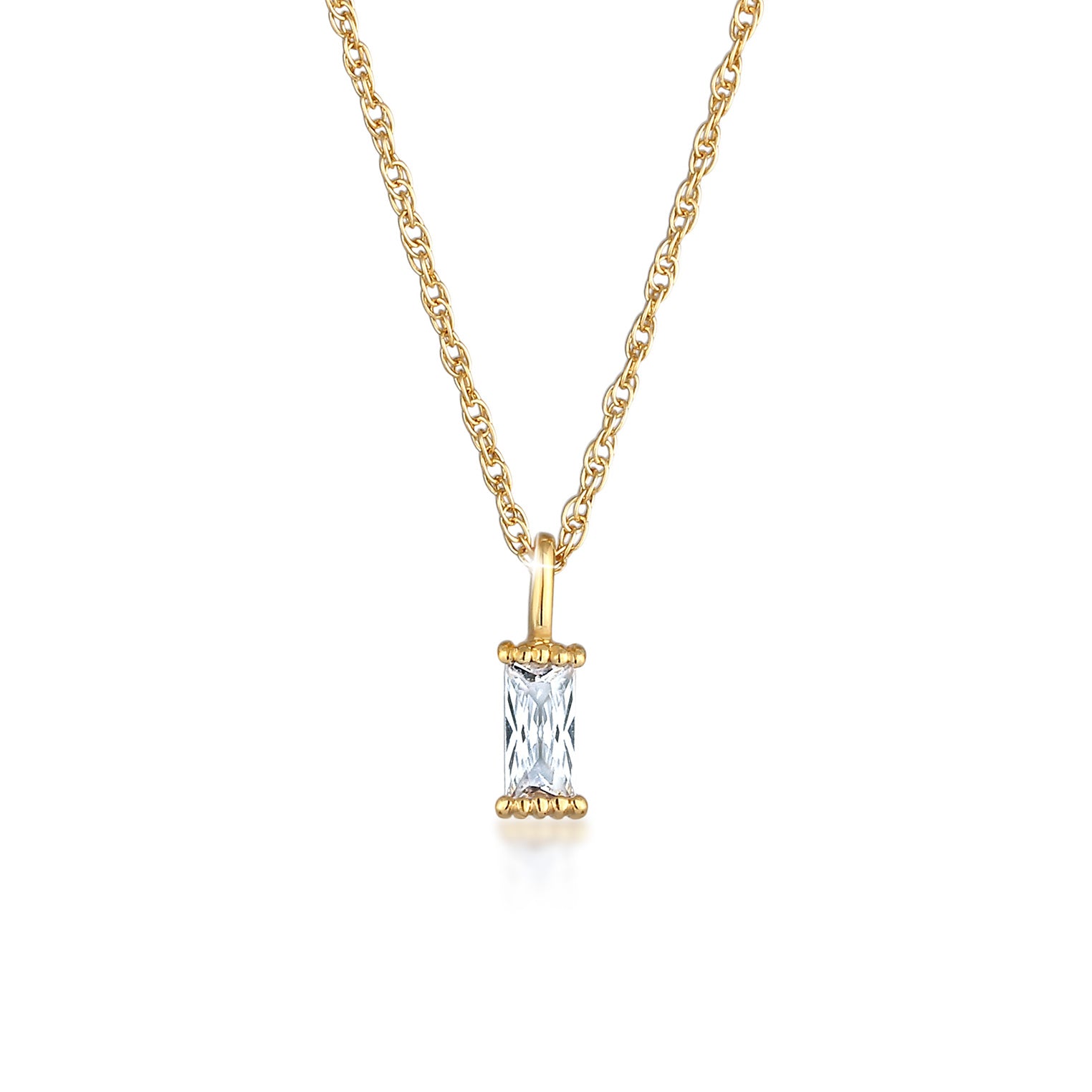 Gold - Elli | Halskette | Zirkonia (Weiß) | 925 Sterling Silber vergoldet