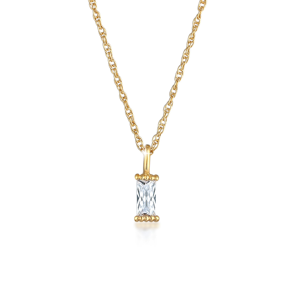 Gold - Elli | Halskette | Zirkonia (Weiß) | 925 Sterling Silber vergoldet