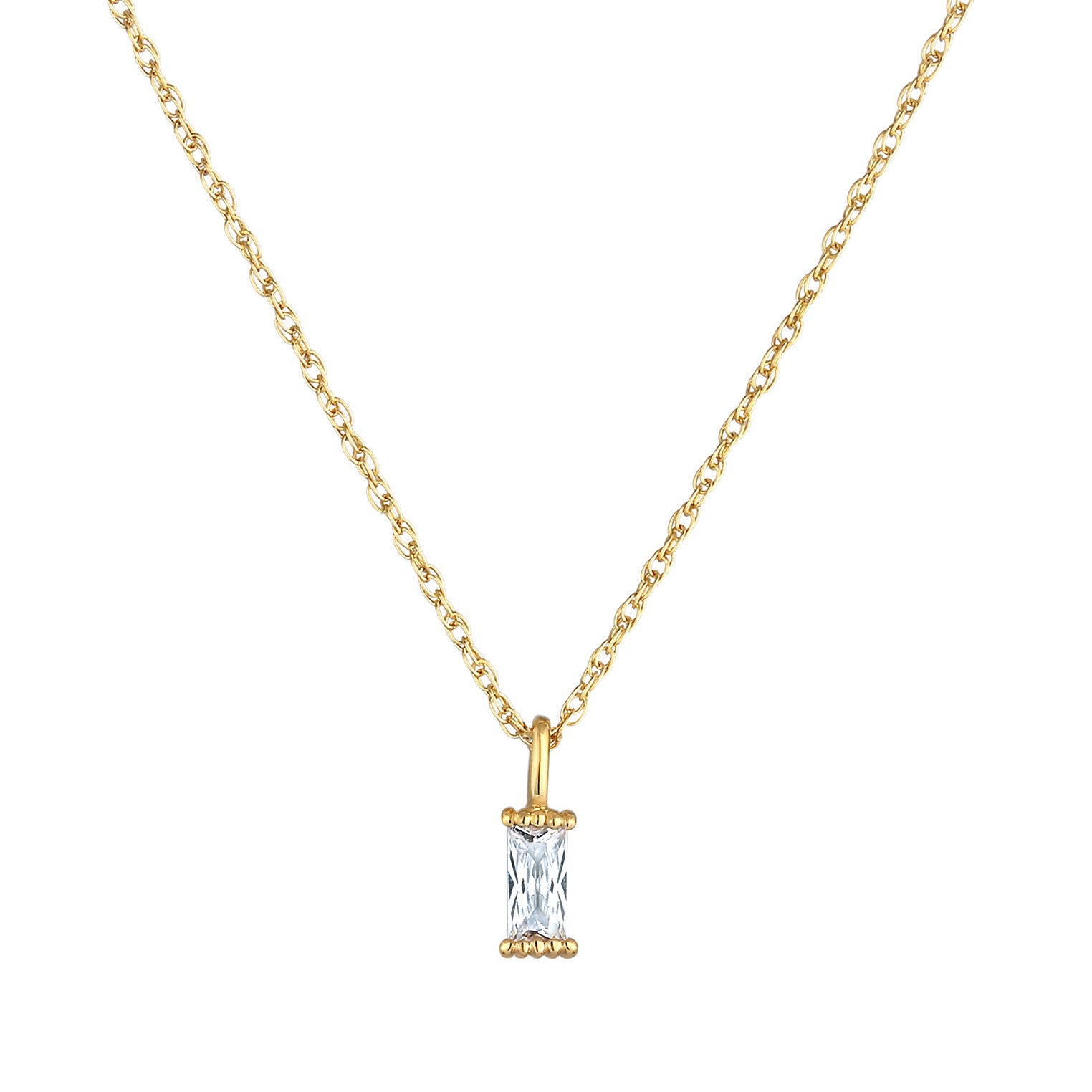 Gold - Elli | Halskette | Zirkonia (Weiß) | 925 Sterling Silber vergoldet