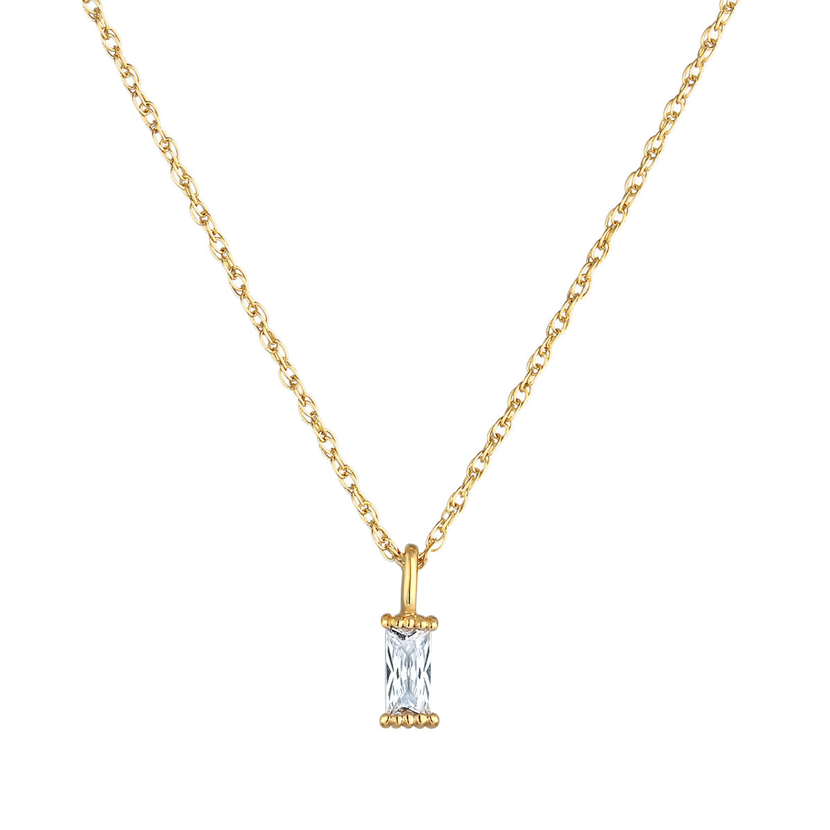 Gold - Elli | Halskette | Zirkonia (Weiß) | 925 Sterling Silber vergoldet