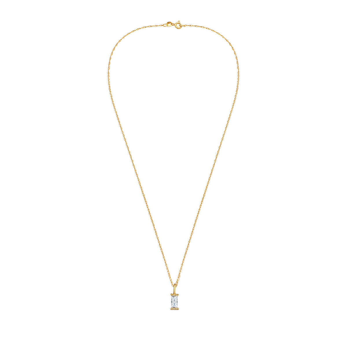 Gold - Elli | Halskette | Zirkonia (Weiß) | 925 Sterling Silber vergoldet