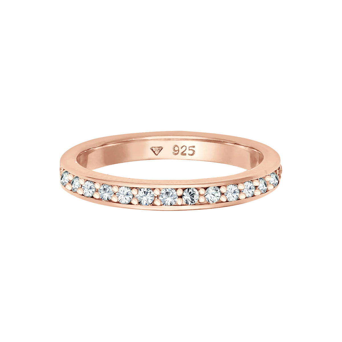 Rosa - Elli | Ring Kugel | Mit Kristallen von Swarovski® (Weiß) | 925 Sterling Silber Rosegold