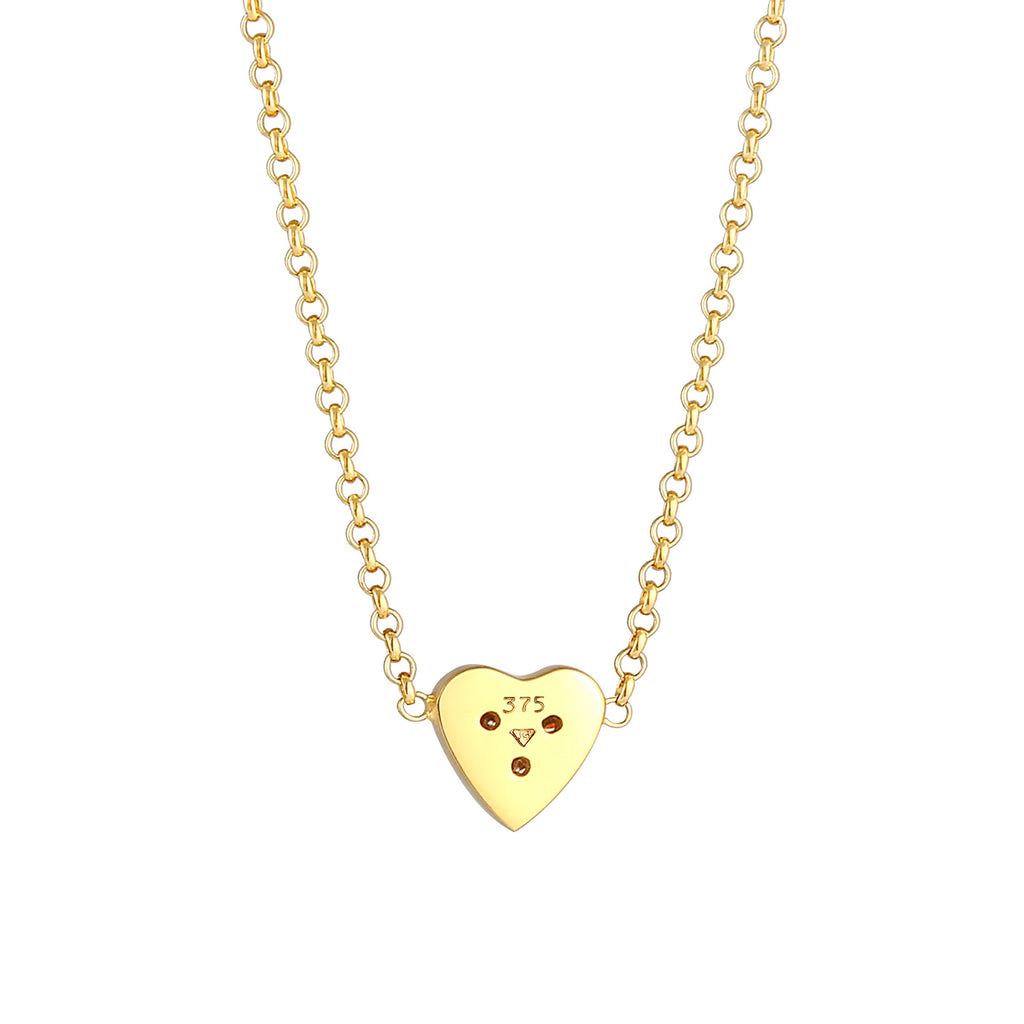 Gold - Elli DIAMONDS | Halskette Herz | Diamant ( Weiß, 0,045 ct ) | 375 Gelbgold