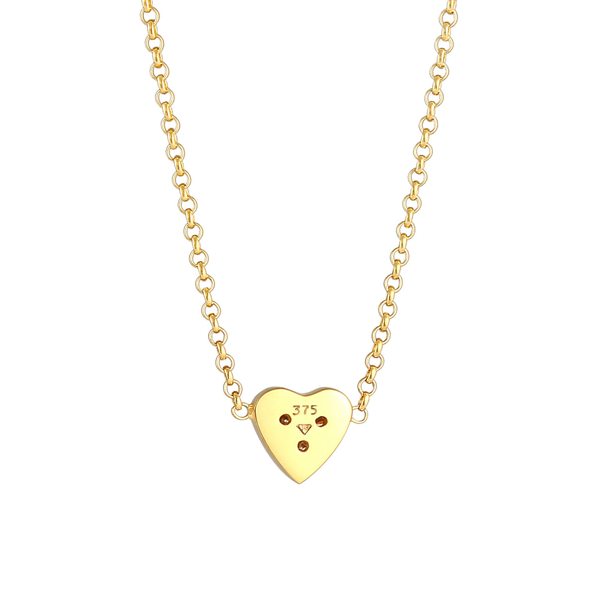 Gold - Elli DIAMONDS | Halskette Herz | Diamant ( Weiß, 0,045 ct ) | 375 Gelbgold