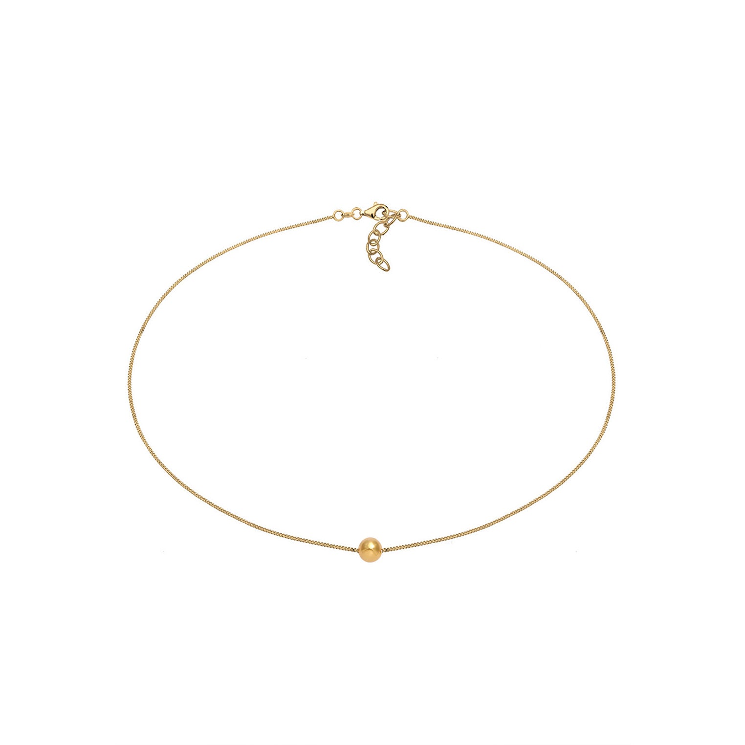 Gold - Elli | Choker Kugel Geo | 925 Sterling Silber vergoldet