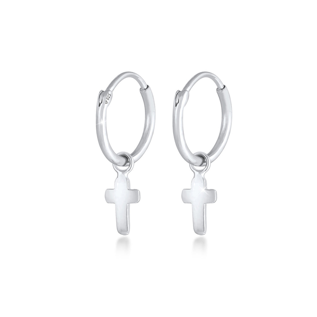 Silber - Elli | Ohrhänger Kreuz | 925er Sterling Silber