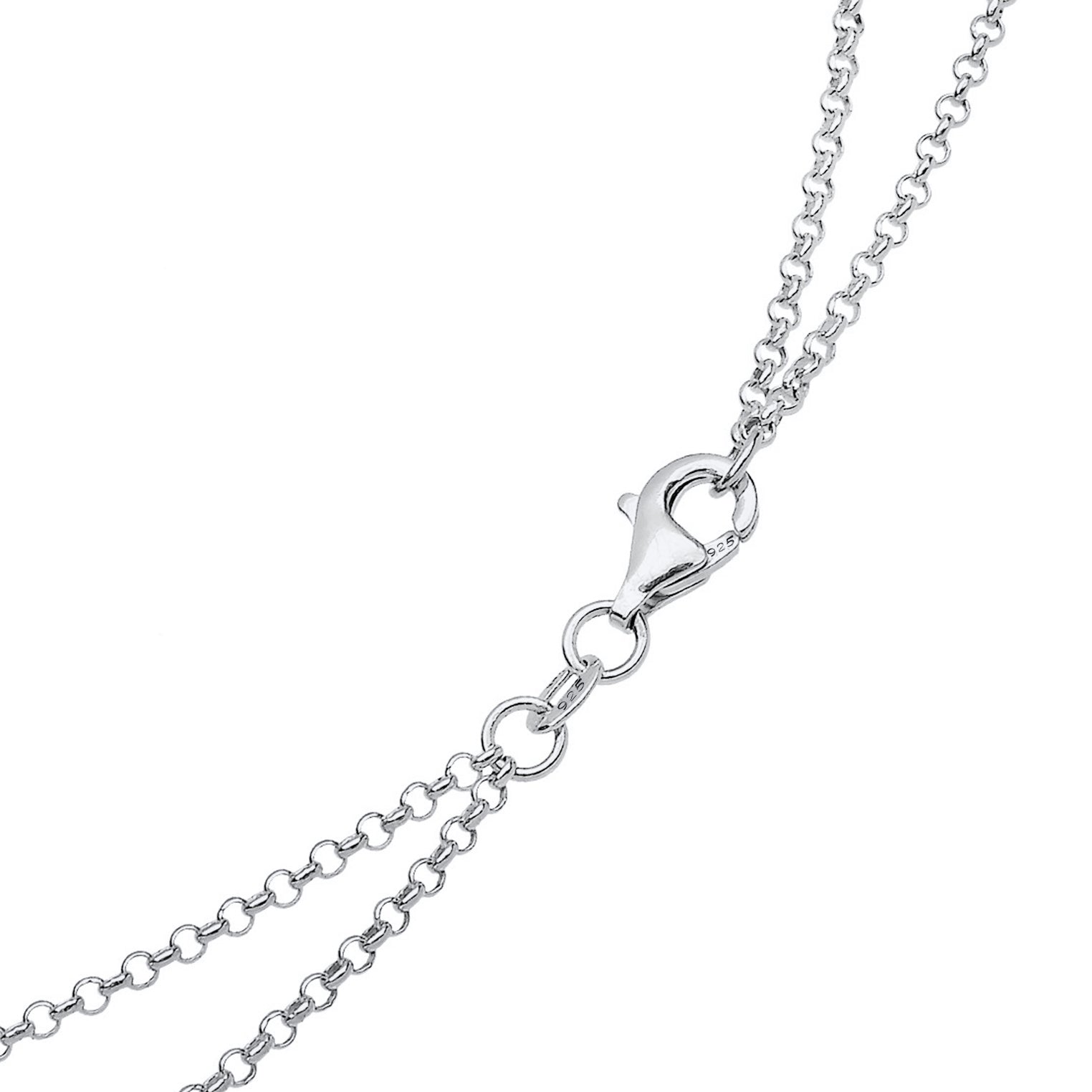 Silber - Elli | Layer-Halskette Kreis Geo | 925er Sterling Silber