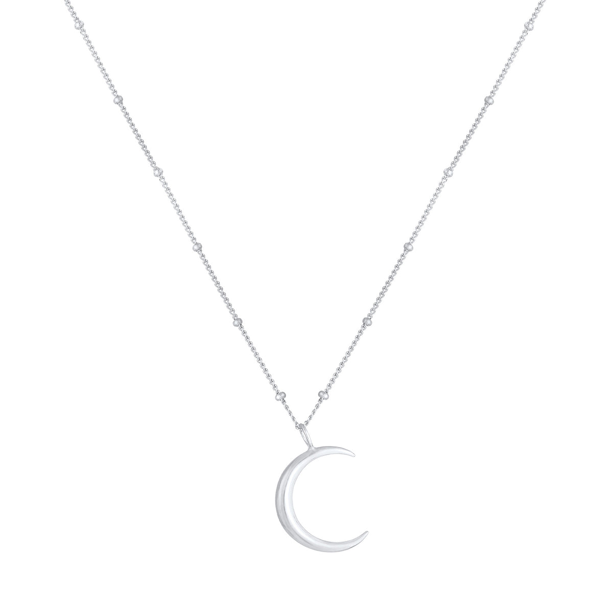 Silber - Elli | Kugel-Halskette Halbmond | 925er Sterling Silber