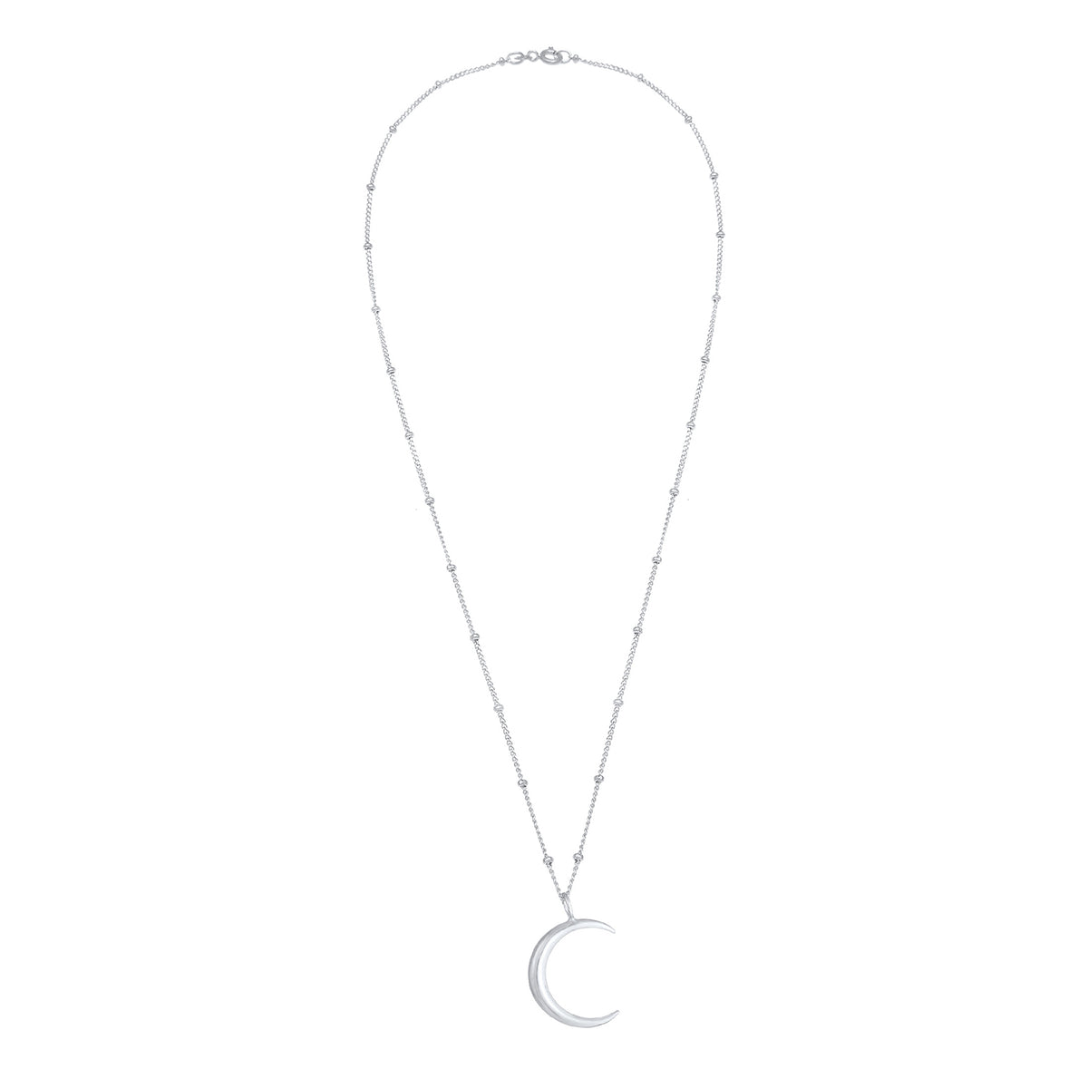Silber - Elli | Kugel-Halskette Halbmond | 925er Sterling Silber