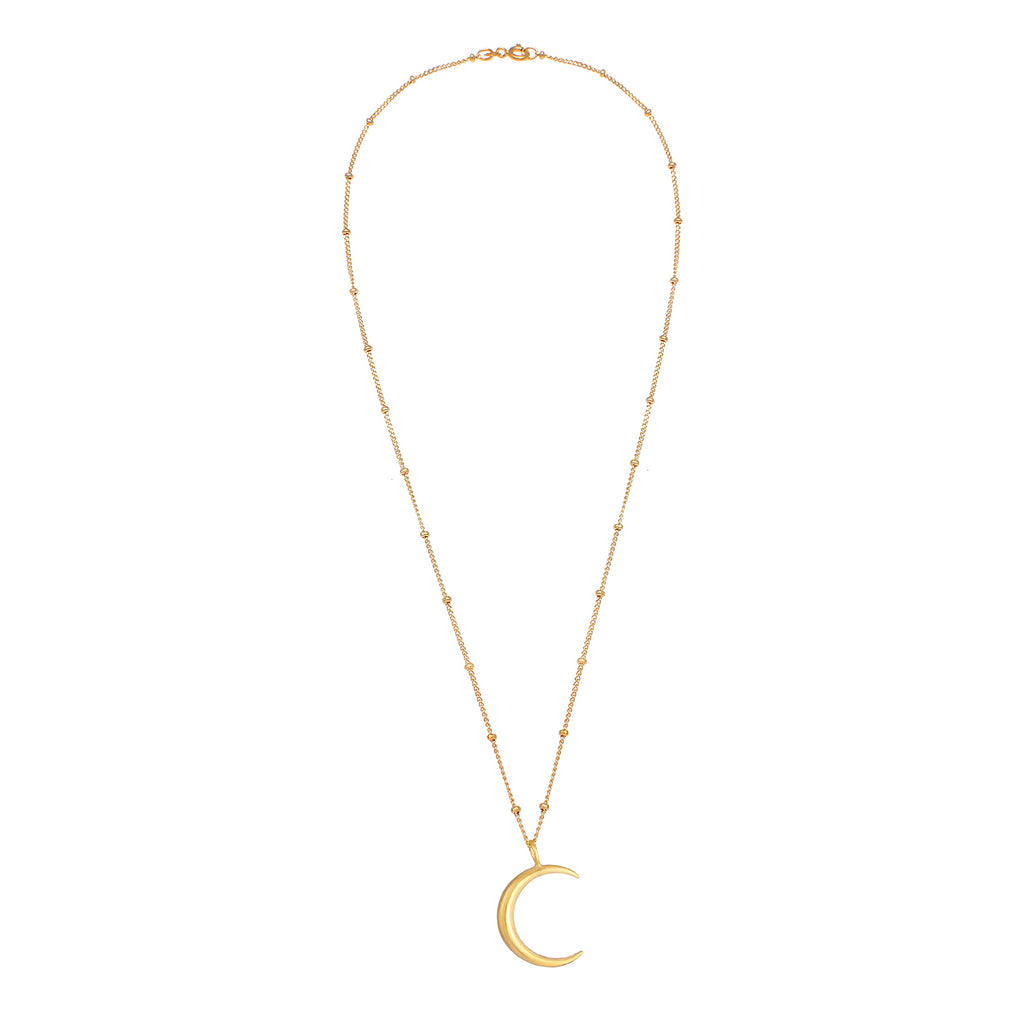 Gold - Elli | Kugel-Halskette Halbmond | 925 Sterling Silber vergoldet