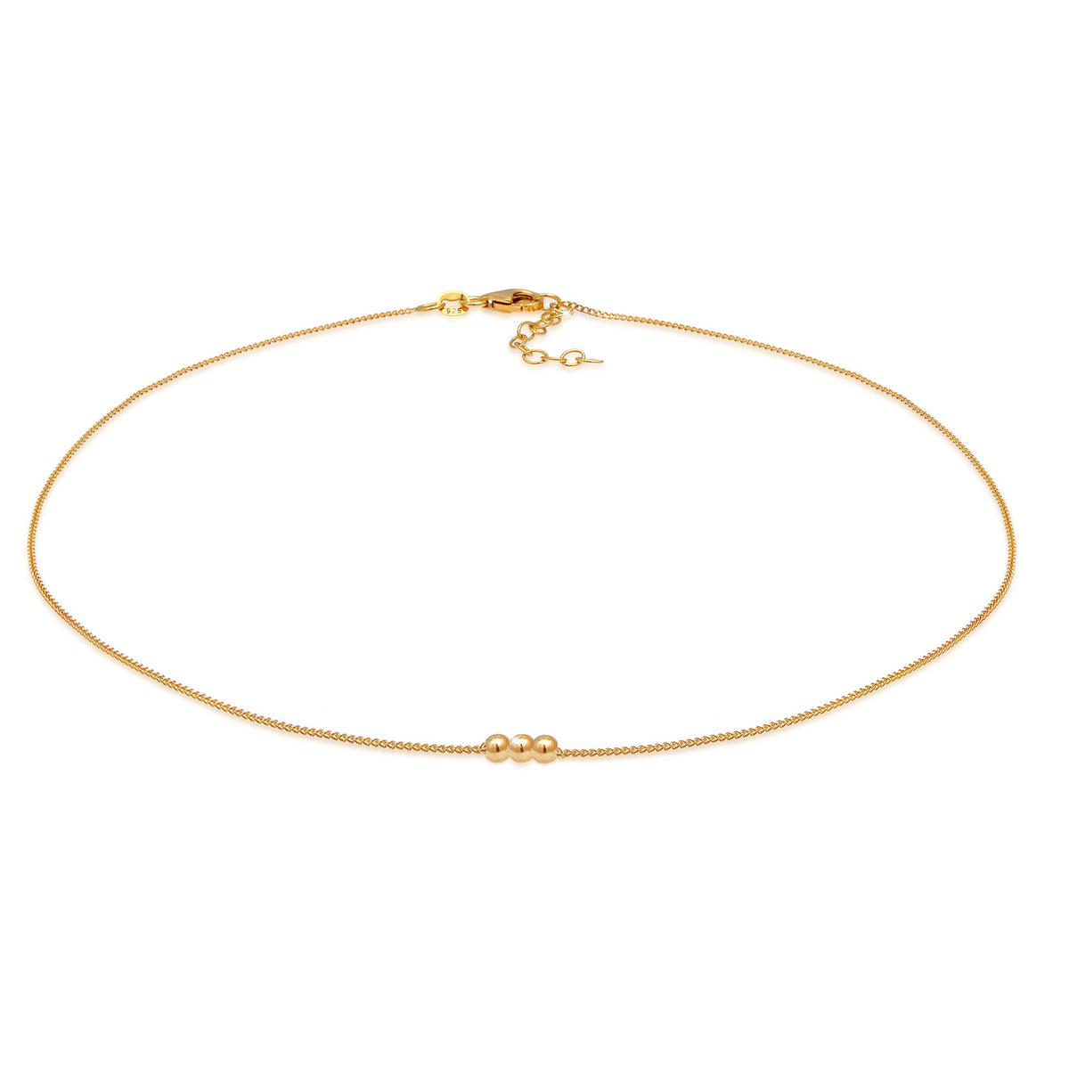 Gold - Elli | Choker Kugeln Basic | 925 Sterling Silber vergoldet