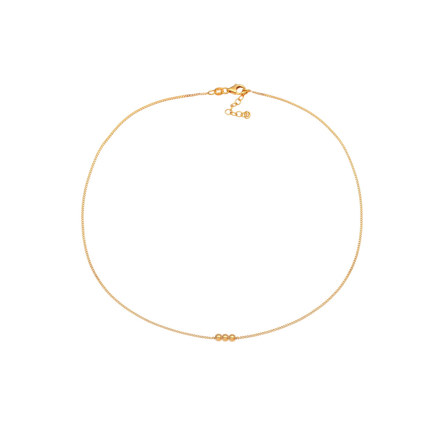 Gold - Elli | Choker Kugeln Basic | 925 Sterling Silber vergoldet