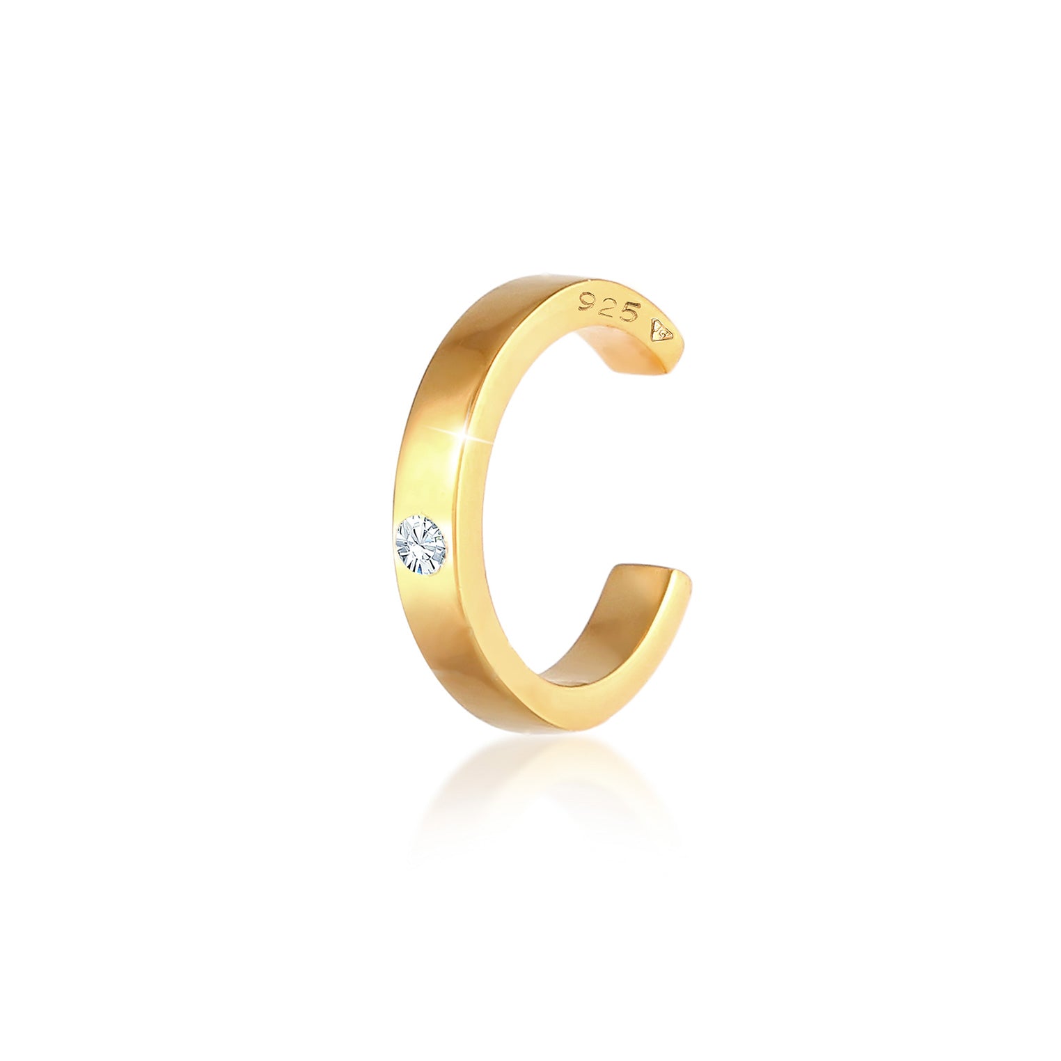 Gold - Elli | Single Earcuff | Mit Kristallen von Swarovski® | 925 Sterling Silber vergoldet