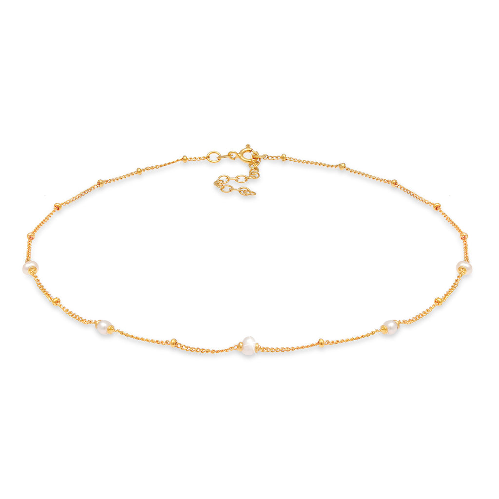 Gold - Elli | Choker | Süßwasserzuchtperlen | 925 Sterling Silber vergoldet