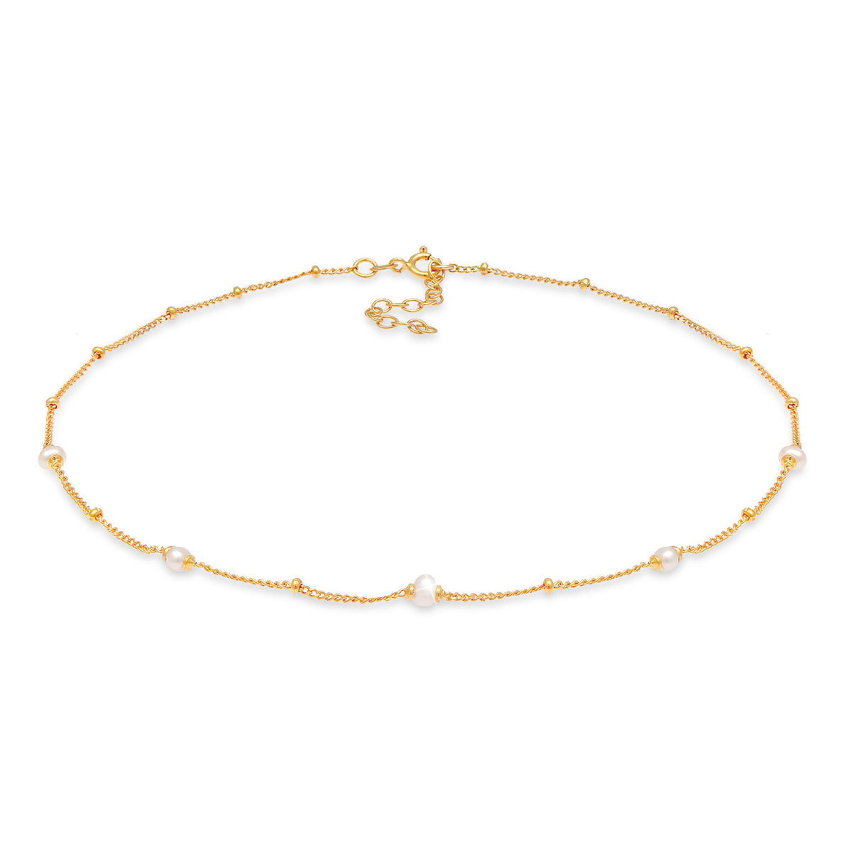 Gold - Elli | Choker | Süßwasserzuchtperlen | 925 Sterling Silber vergoldet