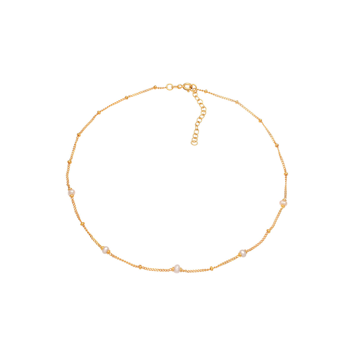 Gold - Elli | Choker | Süßwasserzuchtperlen | 925 Sterling Silber vergoldet