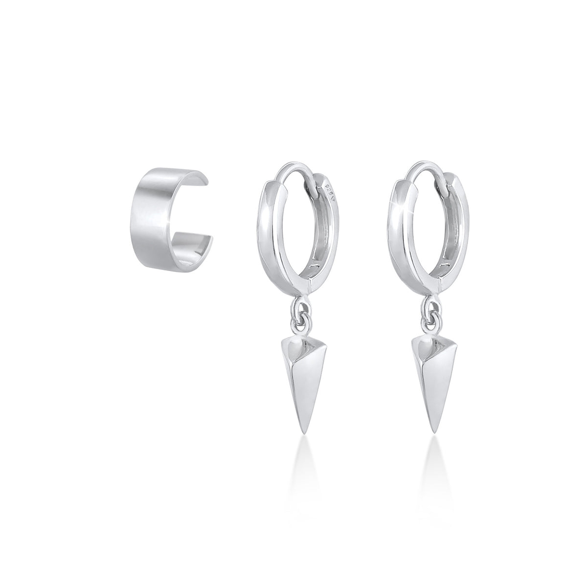 Silber - Elli | Ohrringset Dreieck | 925er Sterling Silber