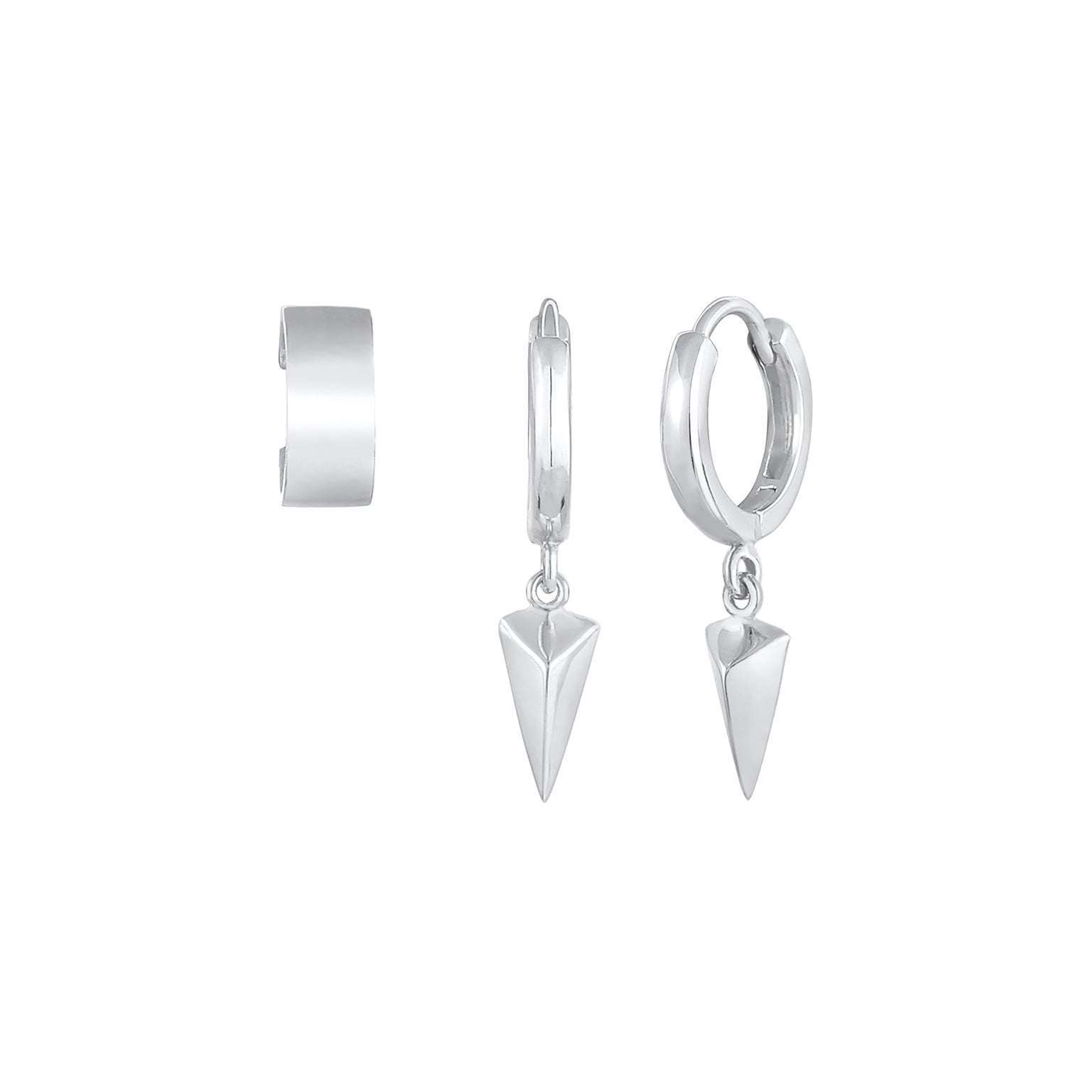 Silber - Elli | Ohrringset Dreieck | 925er Sterling Silber