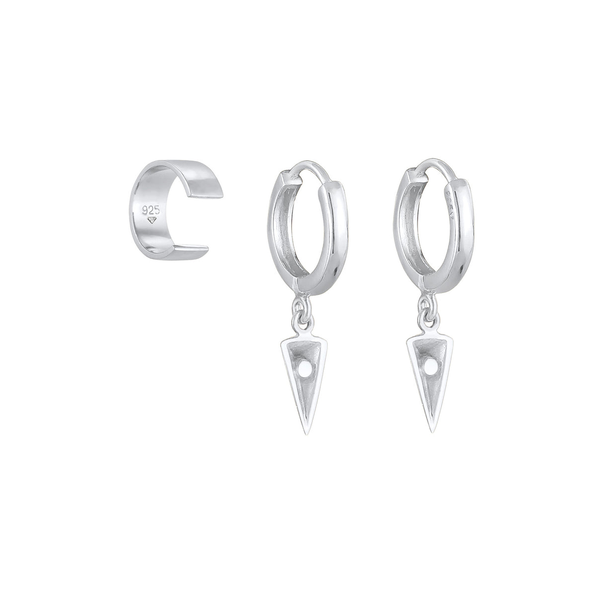 Silber - Elli | Ohrringset Dreieck | 925er Sterling Silber