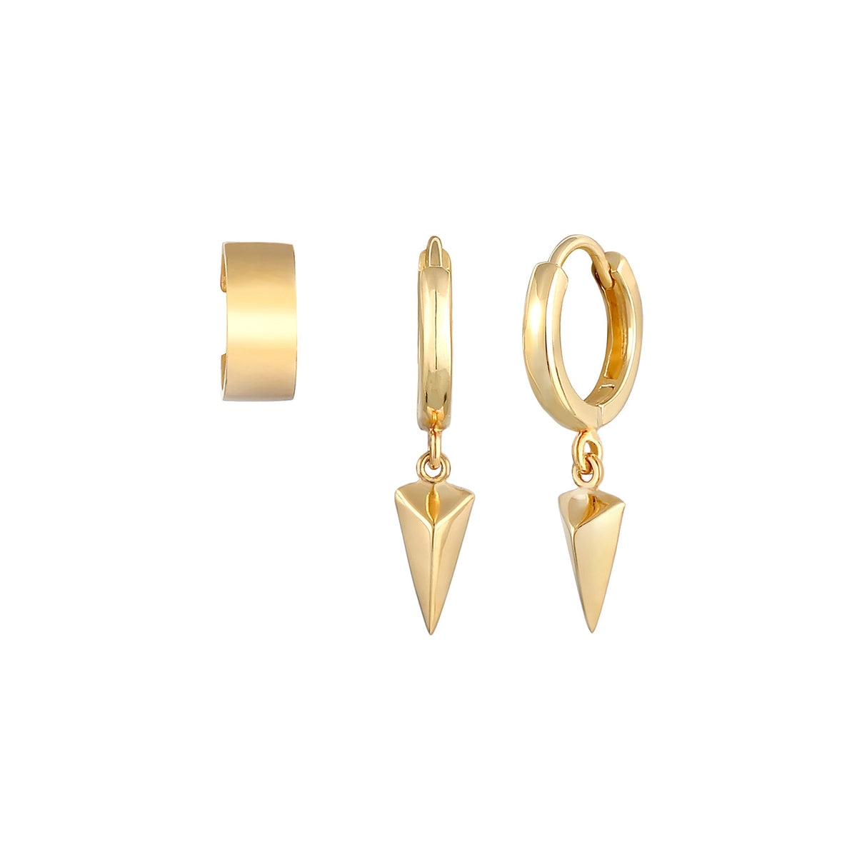 Gold - Elli | Ohrringset Dreieck | 925 Sterling Silber vergoldet