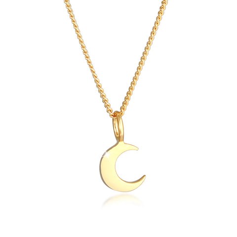 Gold - Elli | Halskette Halbmond | 925 Sterling Silber vergoldet