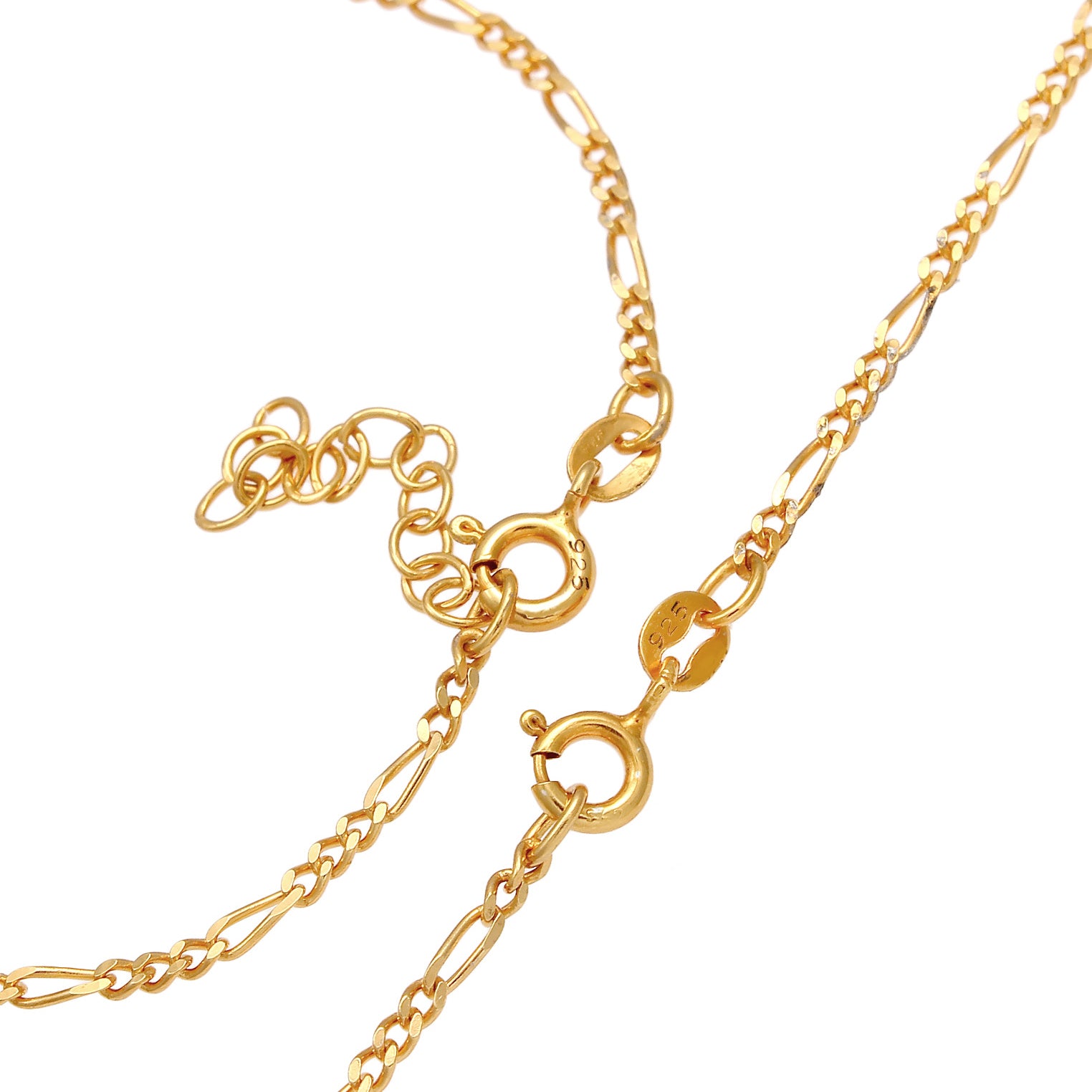 Gold - Elli | Figaro-Schmuckset  | 925 Sterling Silber vergoldet