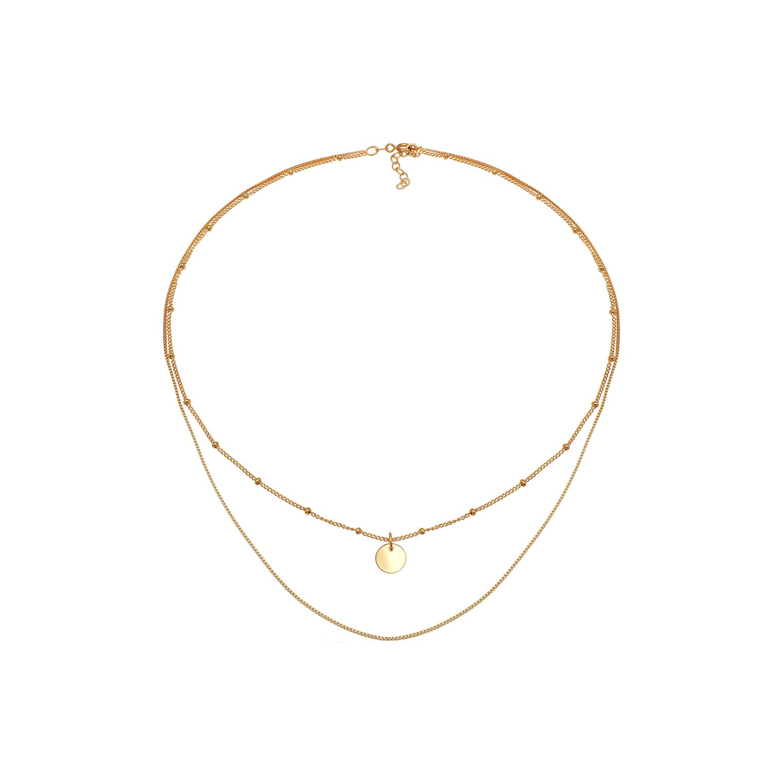 Gold - Elli | Venezianer-Layer-Halskette Geo | 925 Sterling Silber vergoldet