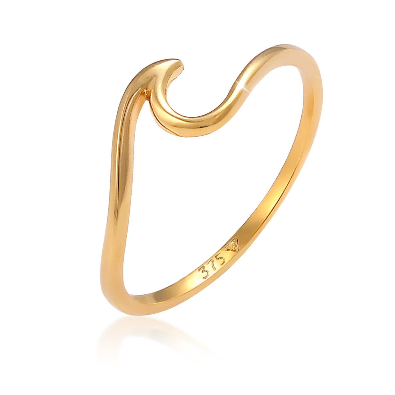 Gold - Elli PREMIUM | Ring Welle | 375 Gelbgold