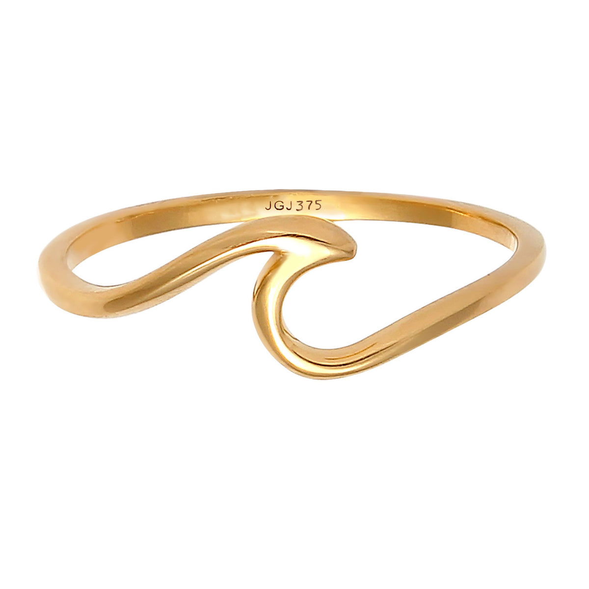 Gold - Elli PREMIUM | Ring Welle | 375 Gelbgold
