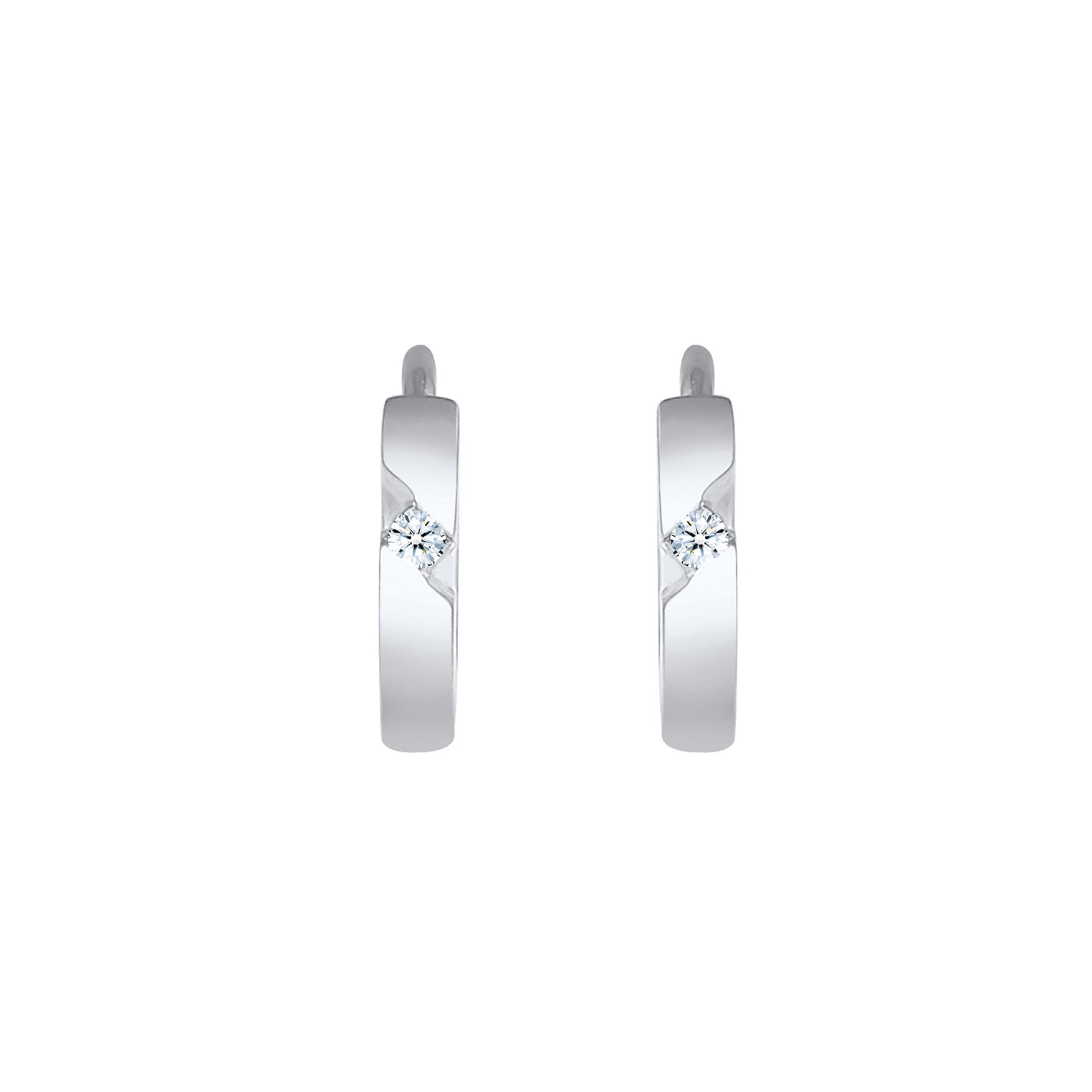 Silber - Elli DIAMONDS | Creole | Diamant ( Weiß, 0,03 ct ) | 925er Sterling Silber