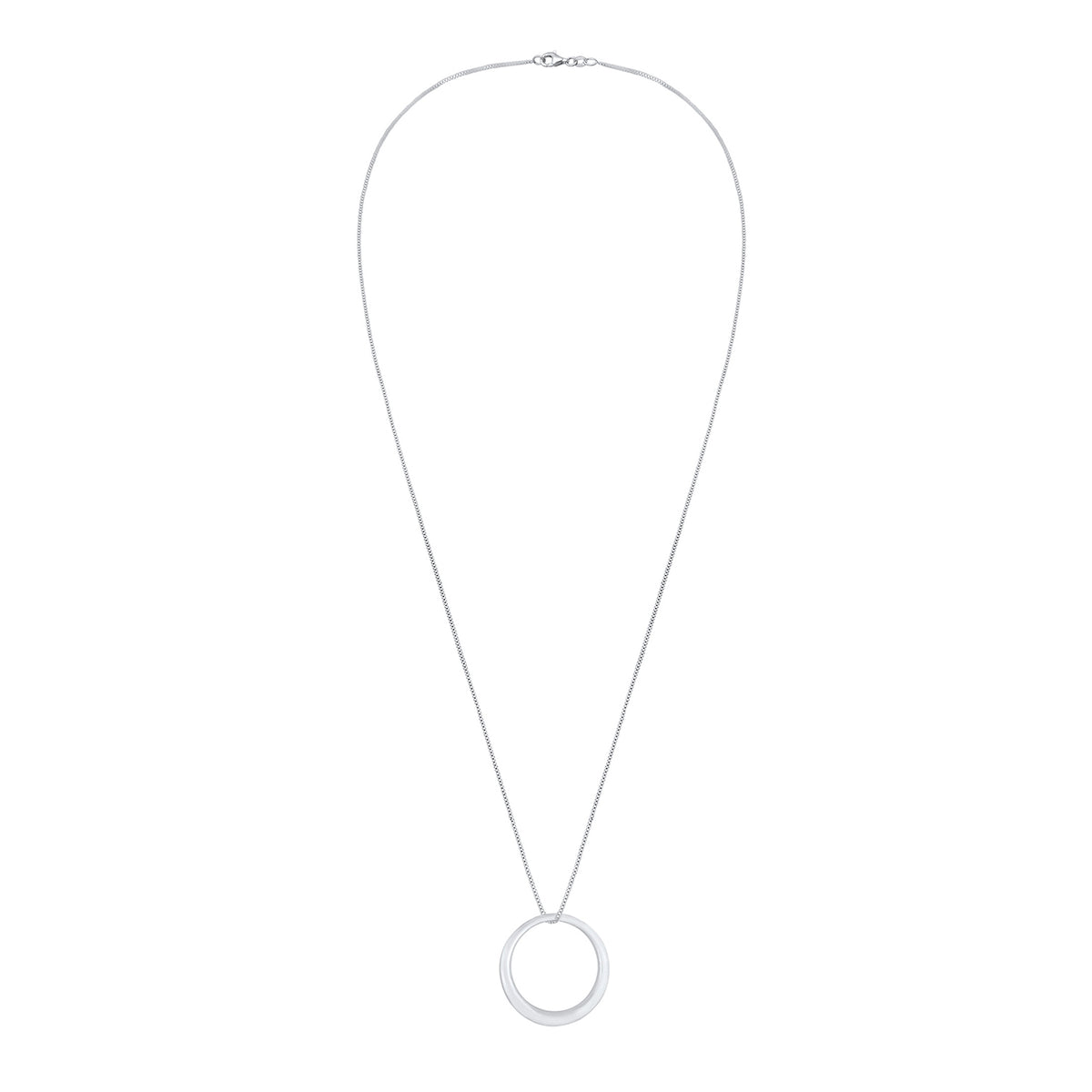 Silber - Elli | Lange Venezianer-Halskette Kreis | 925er Sterling Silber