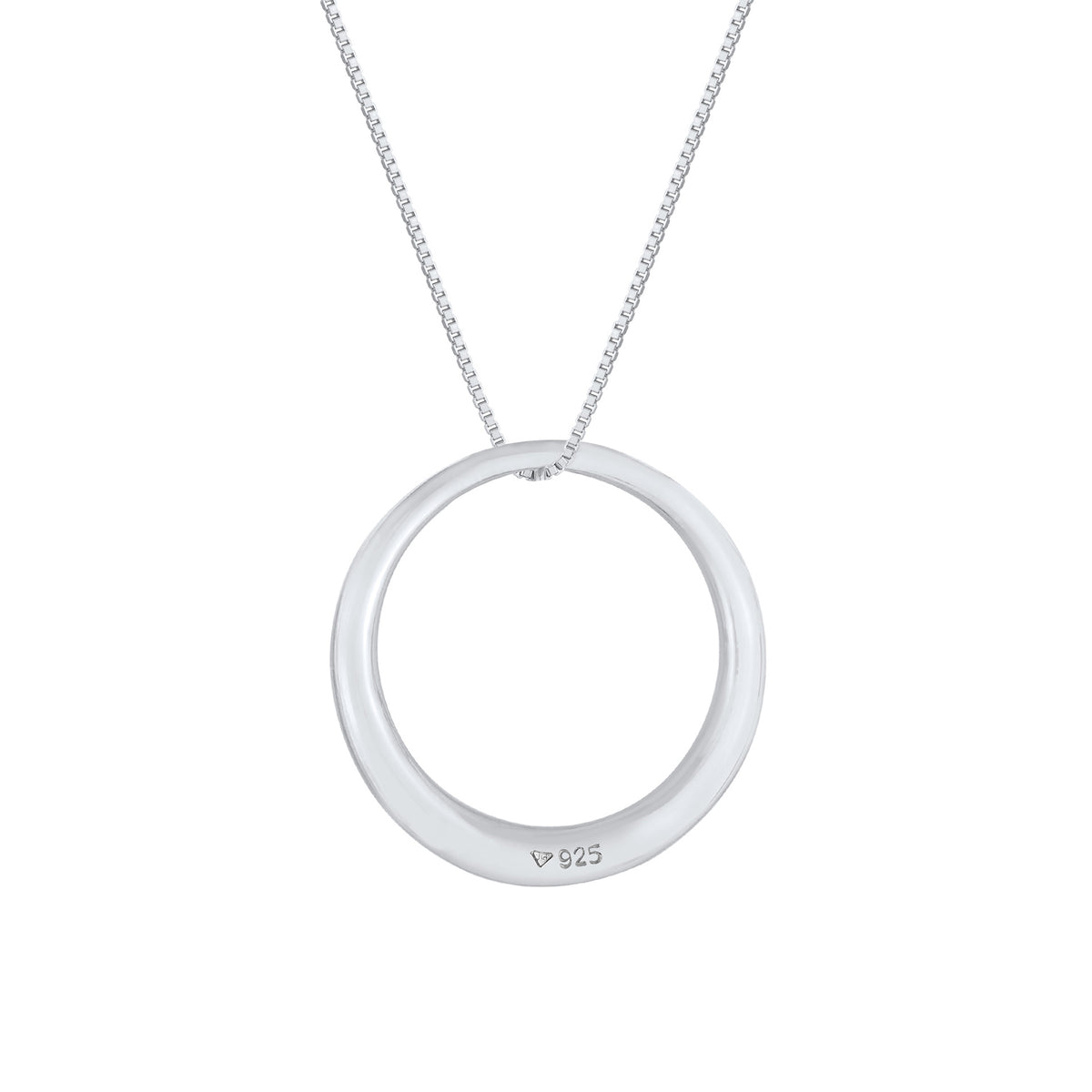 Silber - Elli | Lange Venezianer-Halskette Kreis | 925er Sterling Silber