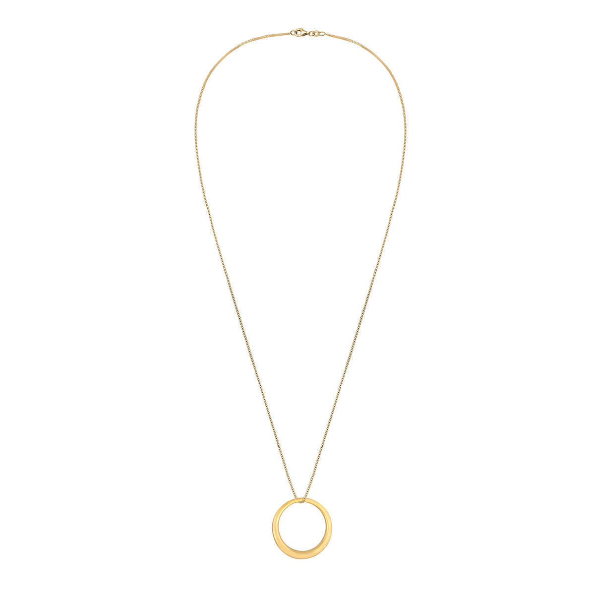 Gold - Elli | Lange Venezianer-Halskette Kreis | 925 Sterling Silber vergoldet