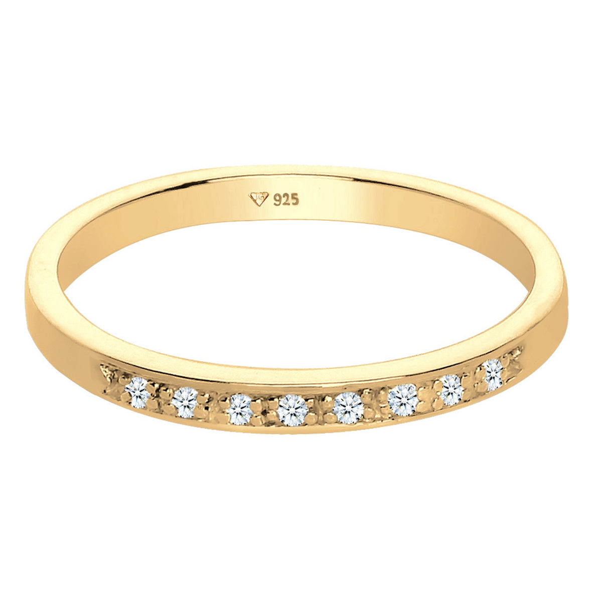 Gelb - Elli DIAMONDS | Bandring | Diamant ( Weiß, 0,04 ct ) | 925 Sterling Silber vergoldet