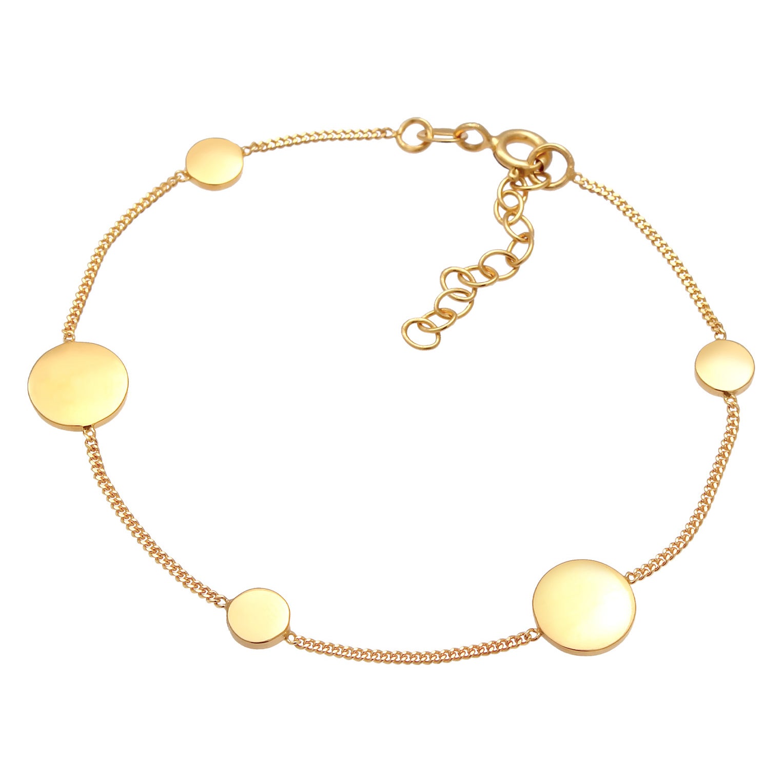 Gold - Elli | Armband Kreis | 925 Sterling Silber vergoldet