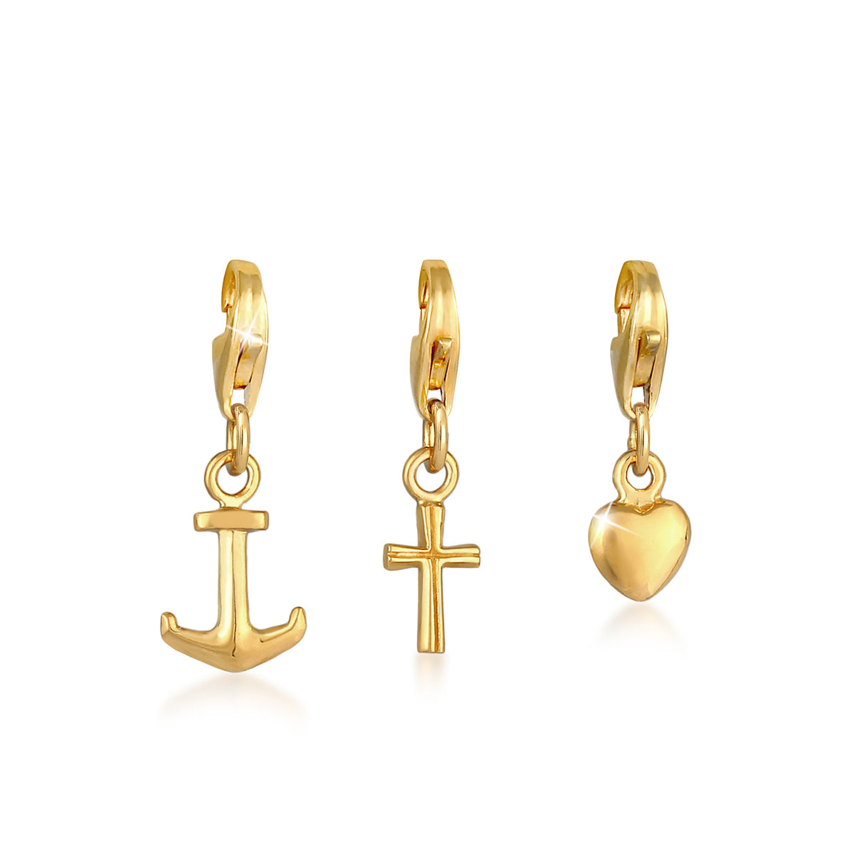 Gold - Nenalina | Charm Anker | 925 Sterling Silber vergoldet