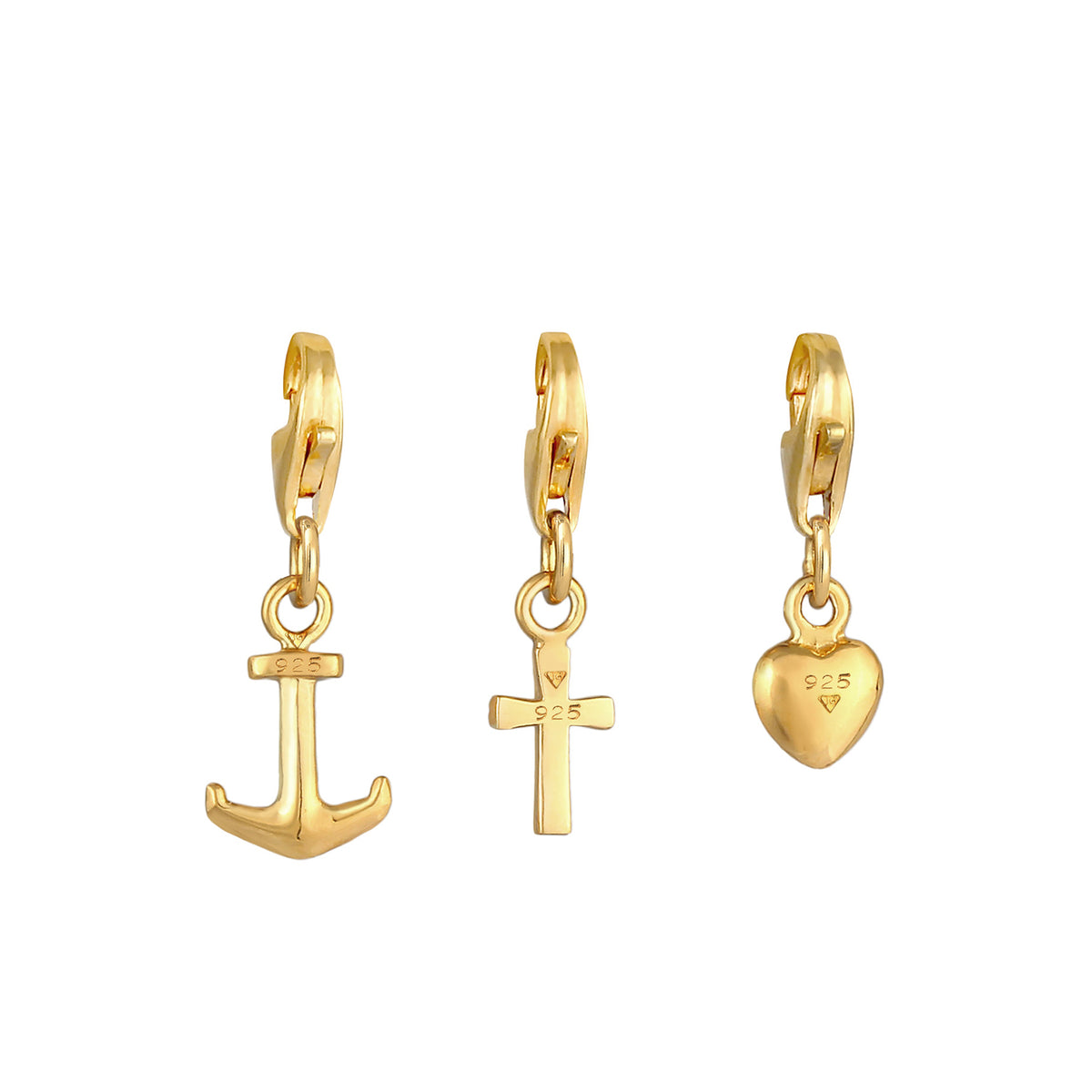 Gold - Nenalina | Charm Anker | 925 Sterling Silber vergoldet