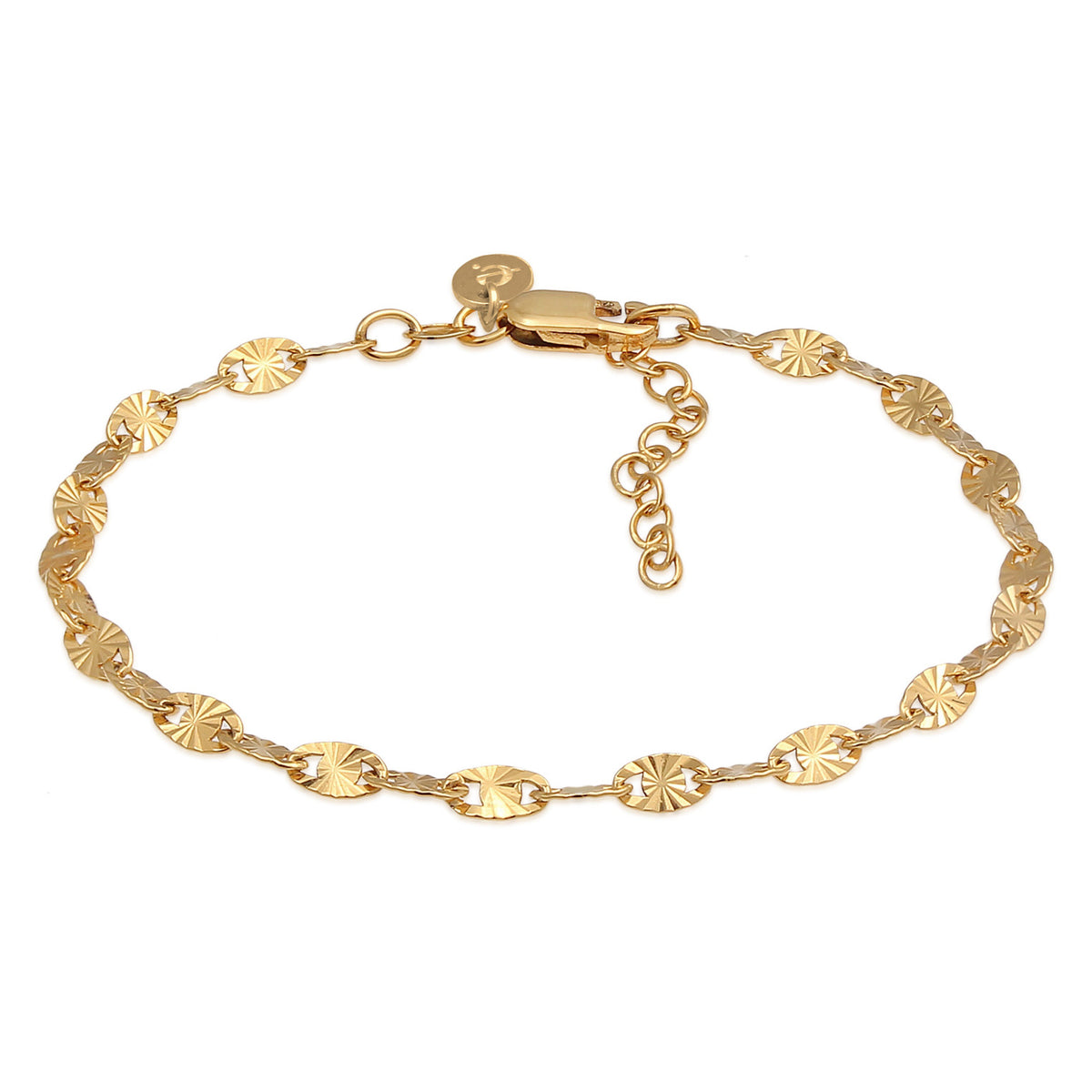Gold - Elli PREMIUM | Vintage-Gliederarmband | 925 Sterling Silber vergoldet
