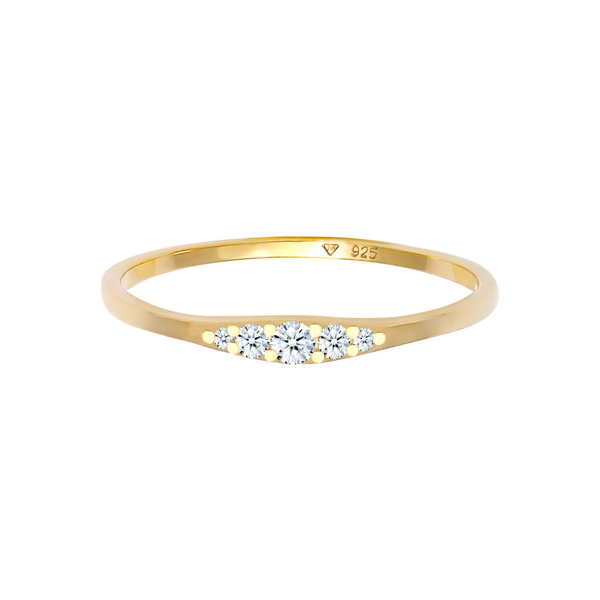 Gold - Elli DIAMONDS | Verlobungsring | Diamant ( Weiß, 0,07 ct ) | 925 Sterling Silber vergoldet
