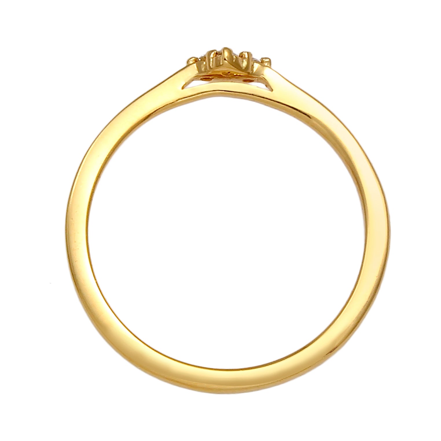 Gold - Elli DIAMONDS | Verlobungsring | Diamant ( Weiß, 0,06 ct ) | 925 Sterling Silber vergoldet