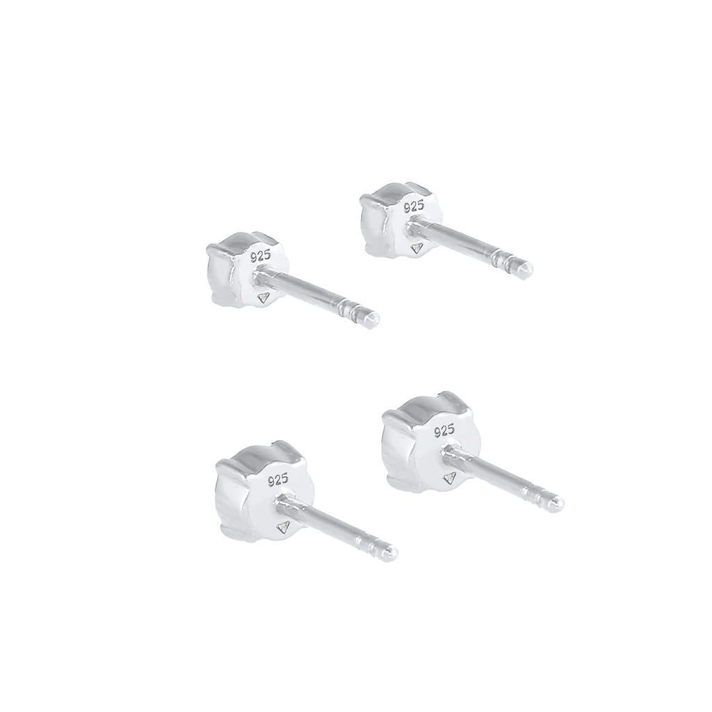 Silber - Elli | Ohrringset | Kristall ( Weiß ) | 925er Sterling Silber