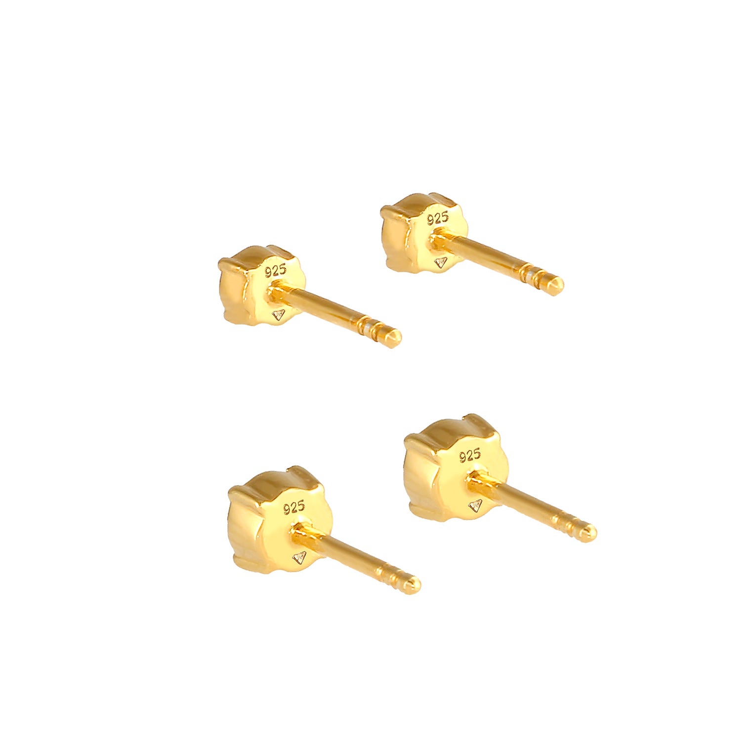 Gold - Elli | Ohrringset | Mit Kristallen von Swarovski® (Weiß) | 925 Sterling Silber vergoldet