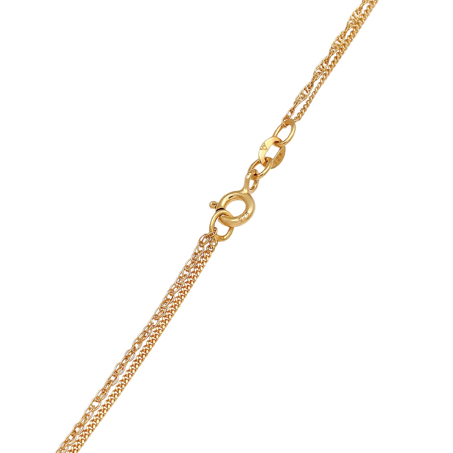 Gold - Elli | Layer-Halskette Kreuz | 925 Sterling Silber vergoldet