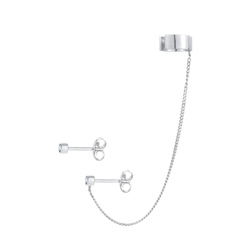 Silber - Elli | Ohrstecker | Mit Kristallen von Swarovski® (Weiß) | 925er Sterling Silber