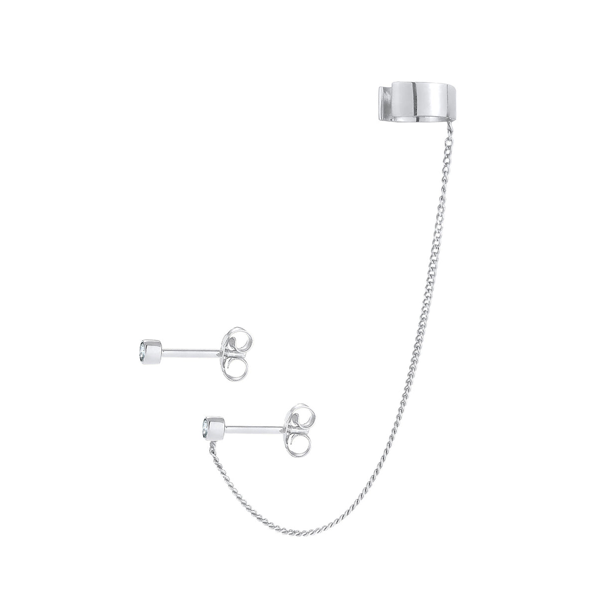 Silber - Elli | Ohrstecker | Mit Kristallen von Swarovski® (Weiß) | 925er Sterling Silber
