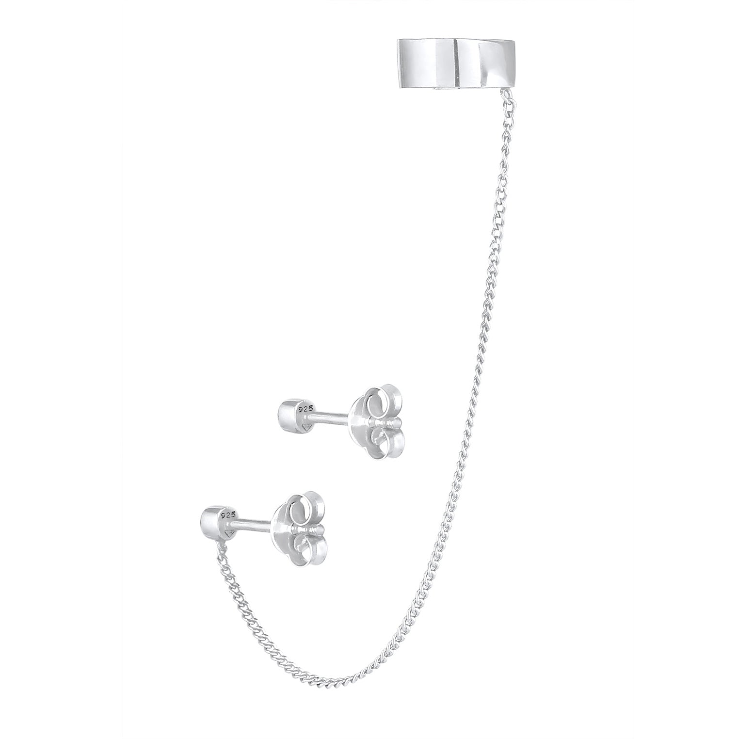 Silber - Elli | Ohrstecker | Mit Kristallen von Swarovski® (Weiß) | 925er Sterling Silber