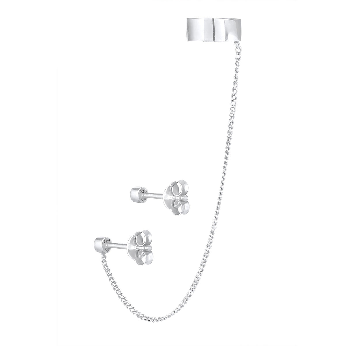 Silber - Elli | Ohrstecker | Mit Kristallen von Swarovski® (Weiß) | 925er Sterling Silber
