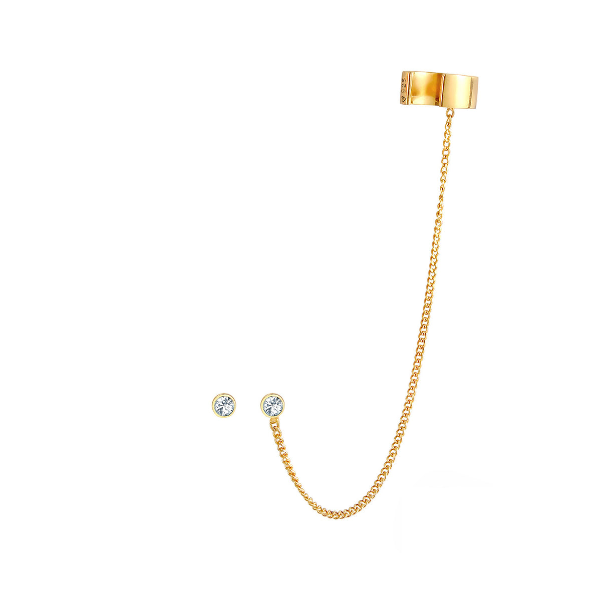 Gold - Elli | Ohrstecker | Mit Kristallen von Swarovski® (Weiß) | 925 Sterling Silber vergoldet
