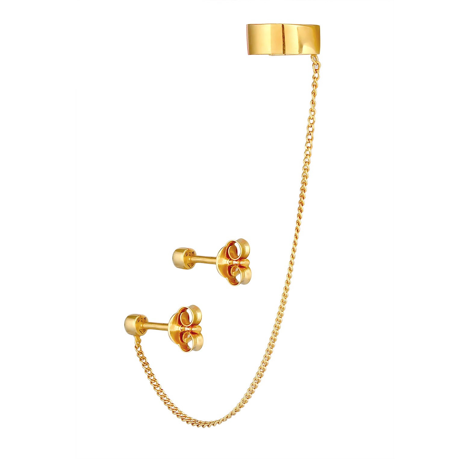Gold - Elli | Ohrstecker | Mit Kristallen von Swarovski® (Weiß) | 925 Sterling Silber vergoldet