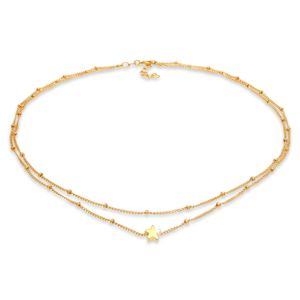 Gold - Elli | Kugel-Choker Stern | 925 Sterling Silber vergoldet